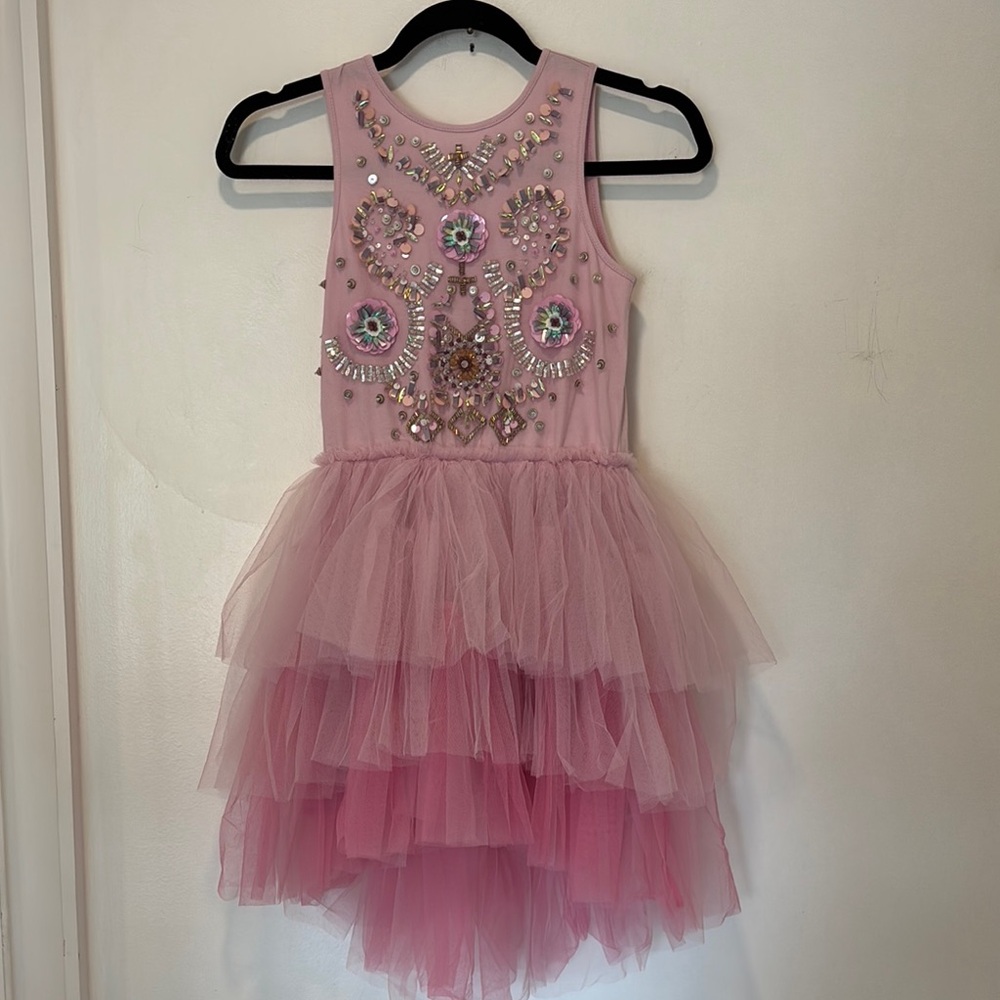 Tutu Du Monde Fortune Teller Dress in Pink and Lavendar Floral Size 10-11